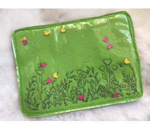 Stickdatei ITH - Blumenwiese Doodle MugRugs Platzsets bis 20x28